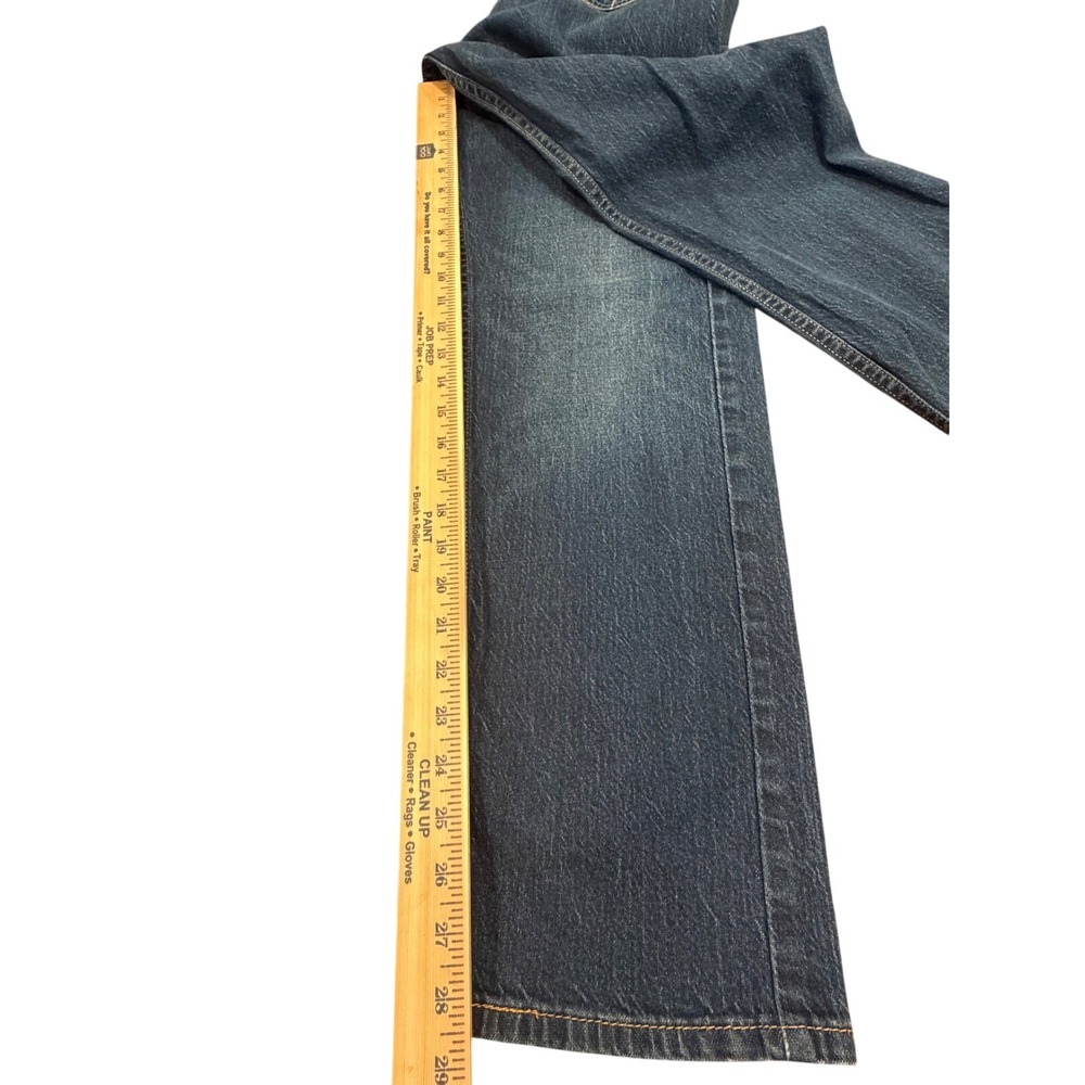 Levis 505 Regular Fit Straight Leg Jeans Mens 34x30 Dark Indigo Blue Denim - Picture 7 of 9